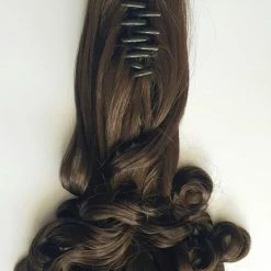 Alternative view of Beste Pirce ???? Eigen Label Paardenstaart Hairextensions Donkerbruin Krul 55 Klem Vlinderklem Haarstuk ????
