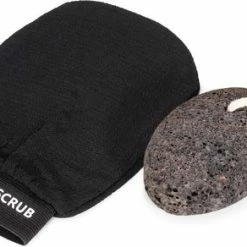 Groothandel ???? Nesto's Nesto’s Scrub Handschoen En Puimsteen Voor Eelt - Washand - Kessa - Kese - Lichaam - Zwart ????