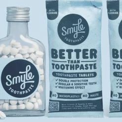 Kopen ❤️ Smyle - Tandpasta Tabletten - Met Fluoride - Tandpasta Tabs + 2 Navulzakjes Van 65 Tabs ????