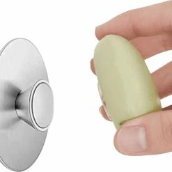 Kopen ???? Bobbels & Putten - Zeephouder Magneet - Magnetische Zeephouder - Zeephouder Douche - Zeepbakje Hangend - Handdoekhaakje - Zelfklevend - Zeep Magneet - Zeephouder Douche - RVS - Zonder Boren - Scheerzeep ????