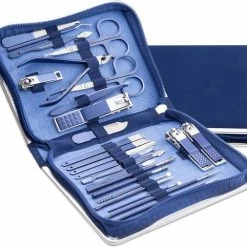 Kopen ???? Royal WM Professionele Manicure Set - 26 Delig - Donker Blauw - Pedicure - Nagelknipper - Pincet - Puisten Verwijderaar ????