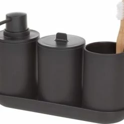Flash-uitverkoop ⭐ IDesign Badkamer Organizer 4-delig Zwart - Zwart ????