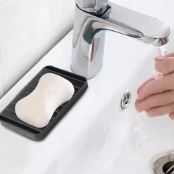 Alternative view of Beste deal ???? Wondersathome® Zeepbakje - Duurzaam - Handzeep - Badkamer Accessoires - Zeephouder - Luxe Zeepbakje - Siliconen Zeephouder - Zwart ????