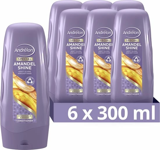 Uitgang ❤️ Andrélon Special Almond Shine Conditioner - 6 X 300 Ml - Voordeelverpakking ✔️ 3 Uitgang ❤️ Andrélon Special Almond Shine Conditioner - 6 X 300 Ml - Voordeelverpakking ✔️