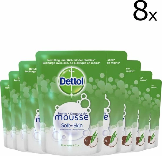 Begroting ❤️ Dettol - Magic Foam - Navulling Aloë Vera - 8 X 200 Ml ???? 3 Begroting ❤️ Dettol - Magic Foam - Navulling Aloë Vera - 8 X 200 Ml ????