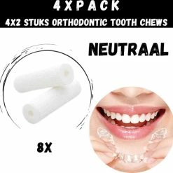 Promo ???? Merkloos Orthodontische Chewies Voor Aligner - Orthodontic Chews - Neutraal - Zonder Smaak - 4x2 ????