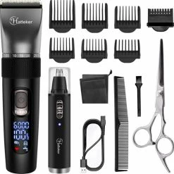 Aanbiedingen ⌛ Hatteker RFC-695 2-in-1 Professionele Tondeuse - Haartrimmer Heren - Baardtrimmer - Precisietrimmer - Neushaartrimmer - Trimmer Voor Lang Haar - Waterdicht - Schaar ????