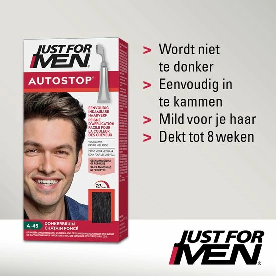 Groothandel ❤️ Just For Men Autostop Haarkleuring A45 Donkerbruin ✔️ 5 Groothandel ❤️ Just For Men Autostop Haarkleuring A45 Donkerbruin ✔️ - Afbeelding 3
