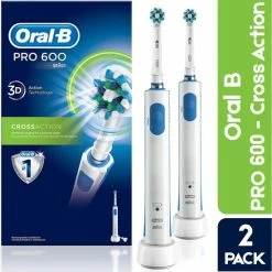 Hete verkoop ???? Duopack Oral B 600 Cross Action Elektrische Tandenborstel - 2 Stuks Voordeelverpakking ????