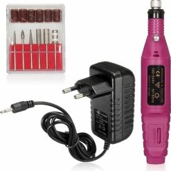 Uitgang ✔️ Merkloos Electrische Nagelvijl - Vijl Met Freesjes En Rolletjes - Roze- ????