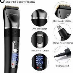 Aanbiedingen ⌛ Hatteker RFC-695 2-in-1 Professionele Tondeuse - Haartrimmer Heren - Baardtrimmer - Precisietrimmer - Neushaartrimmer - Trimmer Voor Lang Haar - Waterdicht - Schaar ???? -La Roche Shop 550x612 1