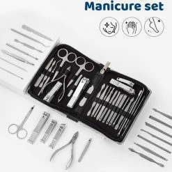 Alternative view of Nieuw ???? NCPS Professionele Manicure Set / Pedicure Set | 26-Delig | Opbergetui | Reisset | Nagelschaar | Nagelknipper | Nagelverzorging | Voor Mannen En Vrouwen | Zwart ✨