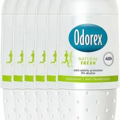 Beste Verkoop ???? Odorex Deodorant Roller Natural Fresh - Deodorant - 6x 50 Ml - Voordeelverpakking ????