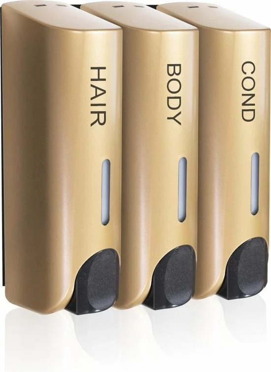Goedkoop ???? WiseGoods Luxe Shampoo & Zeepdispenser - Wandmontage - Muur Zeep Dispenser - Zeeppompje Douche - Badkamer - Goud - 3 -Delig ❤️ 3 Goedkoop ???? WiseGoods Luxe Shampoo & Zeepdispenser - Wandmontage - Muur Zeep Dispenser - Zeeppompje Douche - Badkamer - Goud - 3 -Delig ❤️